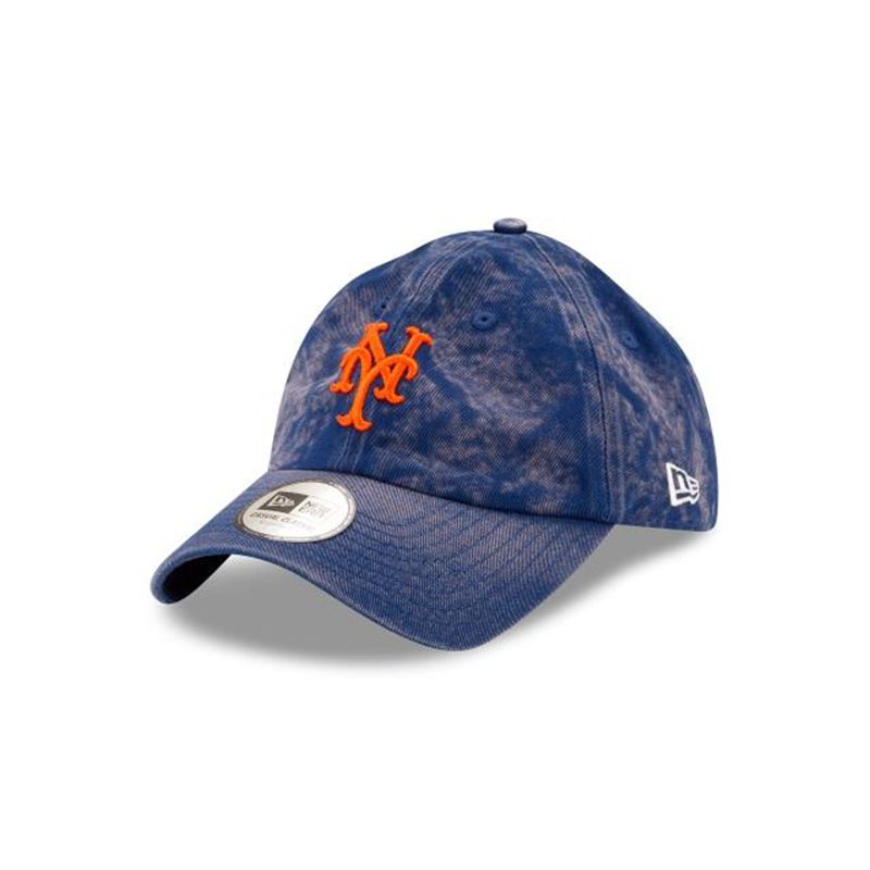 MLB New York Mets Hand Brush Wash Casual Classic Adjustable (NAD0161) - Blue New Era Caps